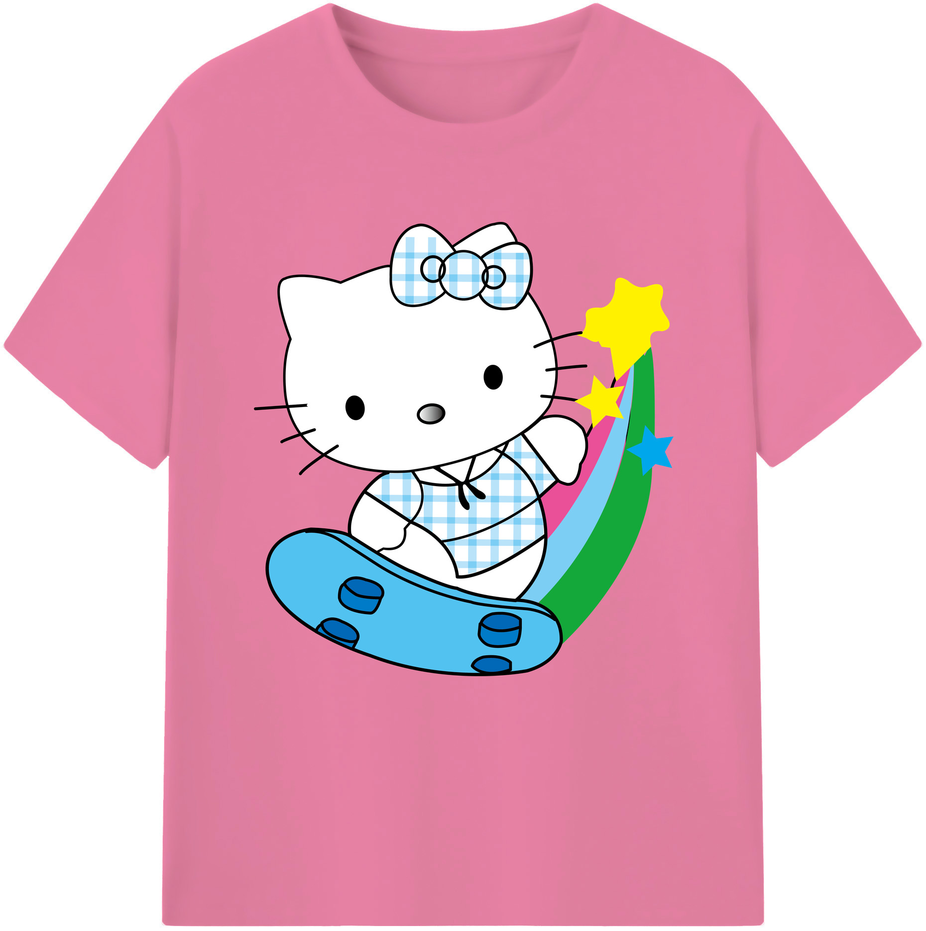 （画像用） Hello Kitty ハローキティ 綿100％半袖Tシャツ（フロントプリント）